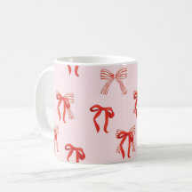 Christmas mug with cute red bows