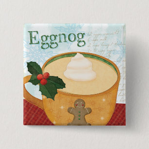 Christmas Mug with Eggnog 15 Cm Square Badge