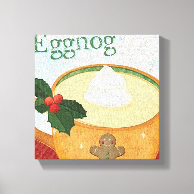 Christmas Mug with Eggnog Canvas Print (Front)