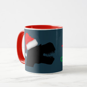 Christmas Mug With T-Rex Image