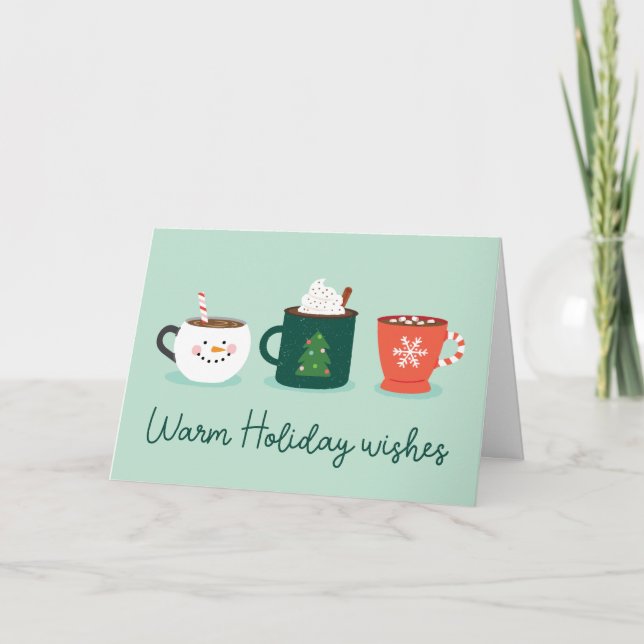 Christmas Mugs Holiday Folded Card (Front)
