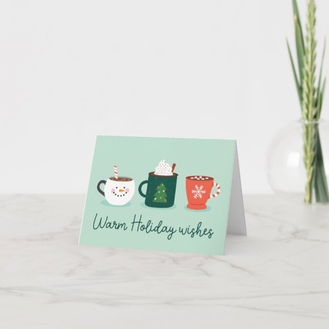 Christmas Mugs Holiday Folded Card (Front)