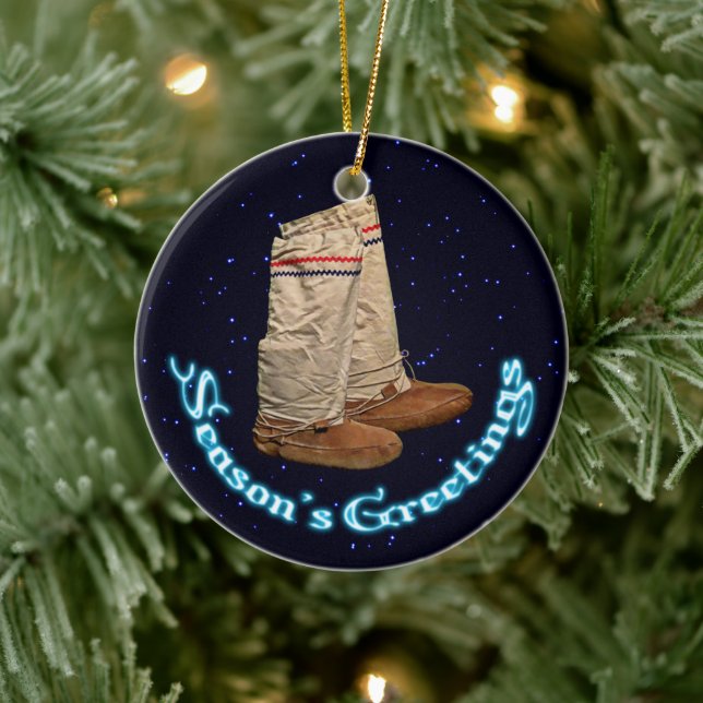 Christmas Mukluks Ceramic Tree Decoration (Tree)