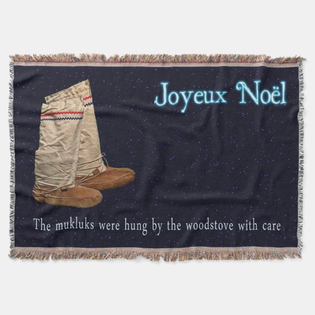 Christmas Mukluks Throw Blanket (Front)