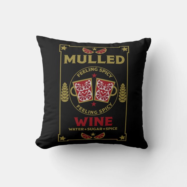Christmas Mulled Red Wine  Cushion (Front)