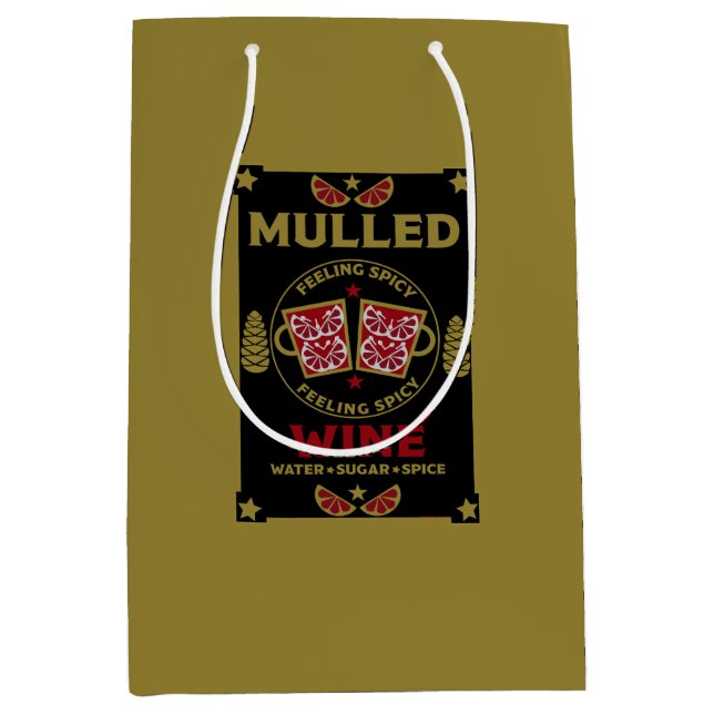 Christmas Mulled Red Wine Drink Medium Gift Bag (Front)