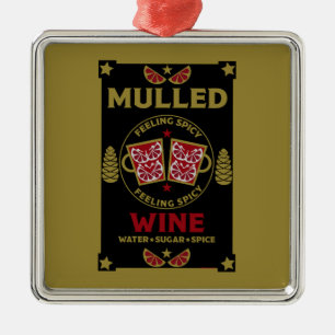 Christmas Mulled Red Wine Drink Metal Tree Decoration