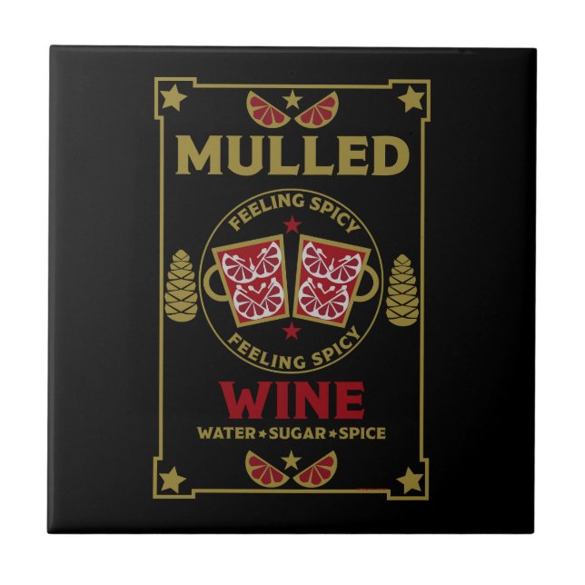 Christmas Mulled Red Wine Drink Tile (Front)
