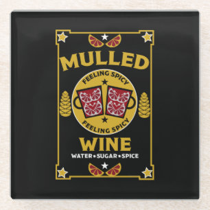 Christmas Mulled Red Wine  Glass Coaster