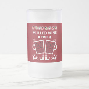 Christmas Mulled Red Wine Glühwein    Frosted Glass Beer Mug