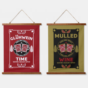Christmas Mulled Red Wine Glühwein    Hanging Tapestry
