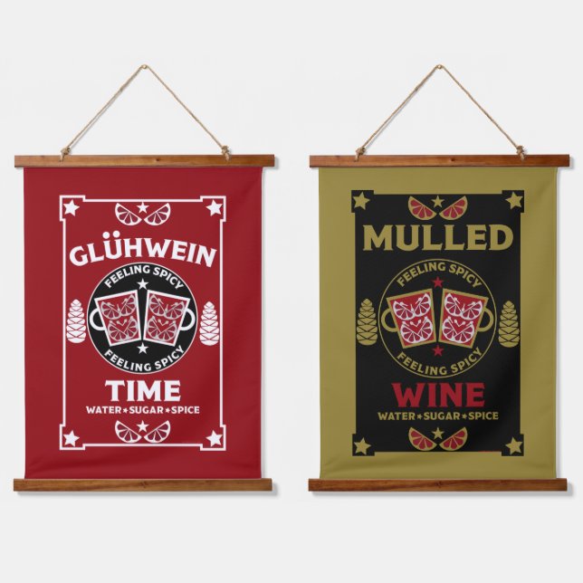 Christmas Mulled Red Wine Glühwein    Hanging Tapestry (Double)