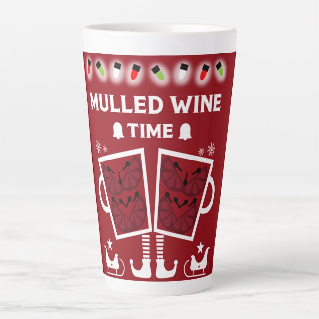 Christmas Mulled Red Wine Glühwein    Latte Mug (Front)