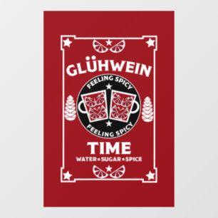 Christmas Mulled Red Wine Glühwein    Window Cling