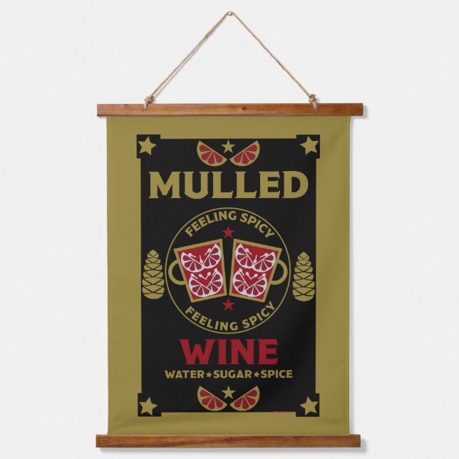Christmas Mulled Red Wine  Hanging Tapestry (Front)