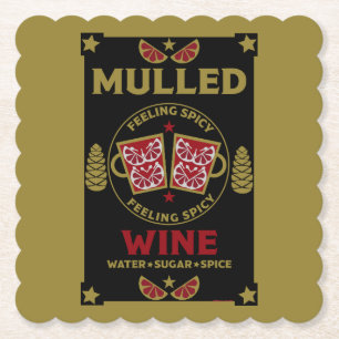 Christmas Mulled Red Wine  Paper Coaster