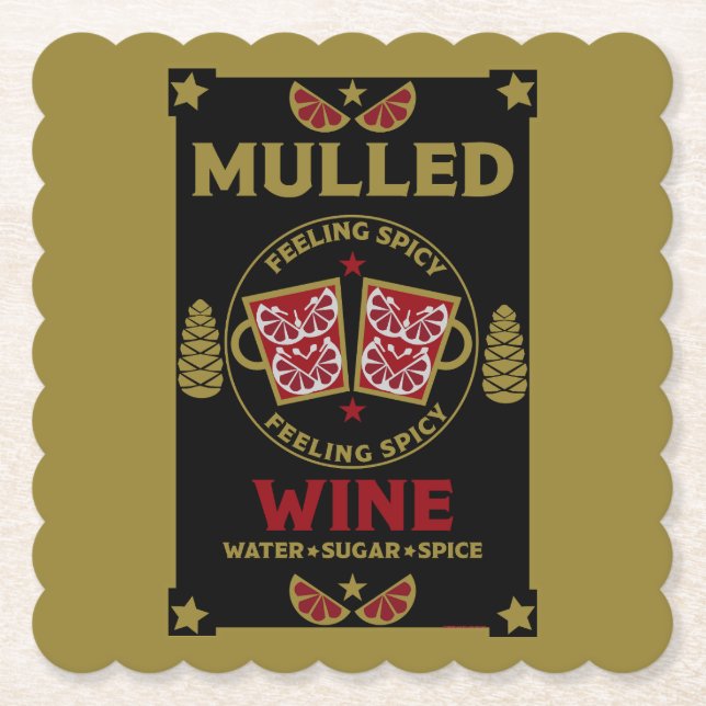 Christmas Mulled Red Wine  Paper Coaster (Front)