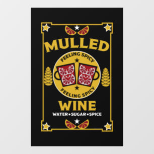 Christmas Mulled Red Wine  Window Cling