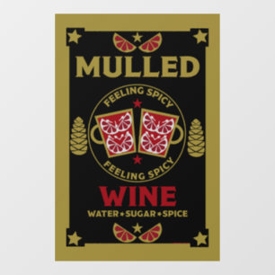 Christmas Mulled Red Wine  Window Cling