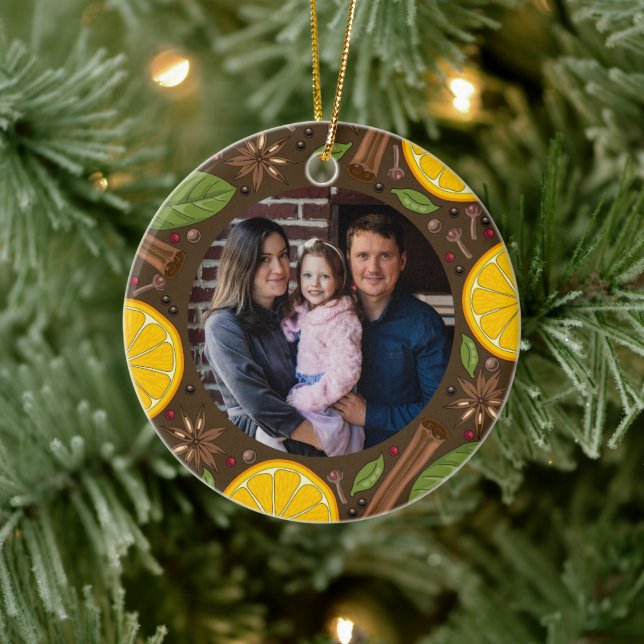 Christmas mulled wine spicy brown ceramic tree decoration (Tree)