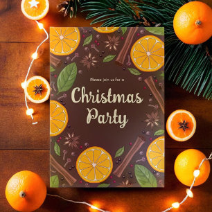 Christmas mulled wine spicy brown invitation