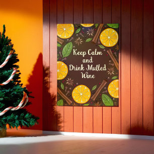 Christmas mulled wine spicy brown poster