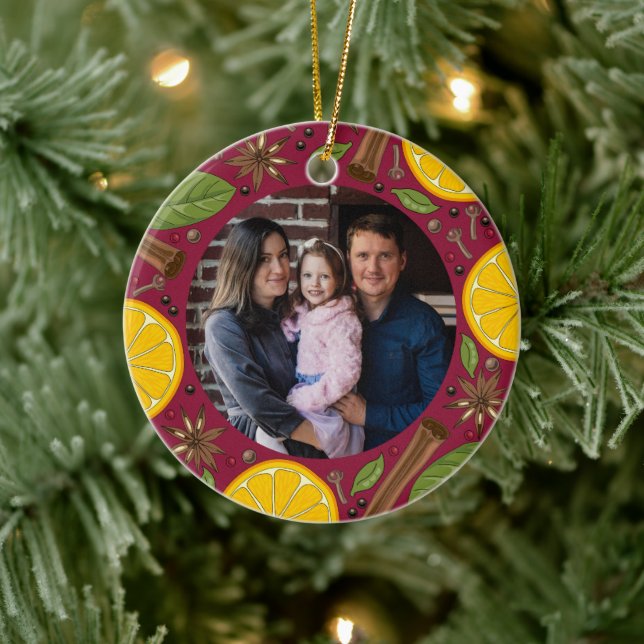 Christmas mulled wine spicy burgundy ceramic tree decoration (Tree)