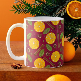Christmas mulled wine spicy burgundy coffee mug