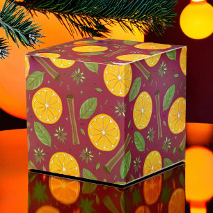 Christmas mulled wine spicy burgundy favour box