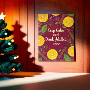 Christmas mulled wine spicy burgundy poster
