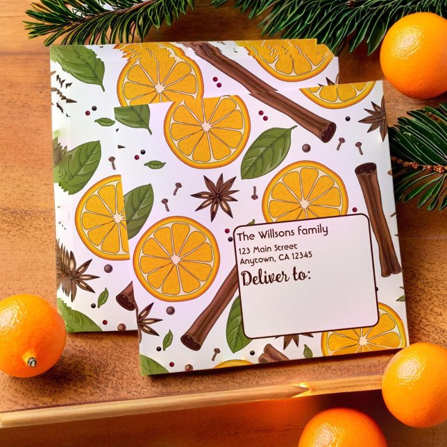 Christmas mulled wine spicy pattern white envelope (Christmas mulled wine spicy pattern white envelope)