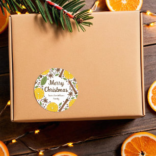 Christmas mulled wine spicy white classic round sticker