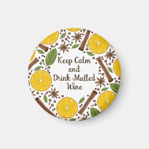 Christmas mulled wine spicy white magnet