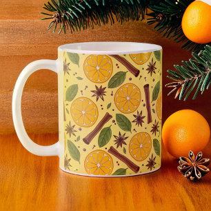Christmas mulled wine spicy yellow coffee mug