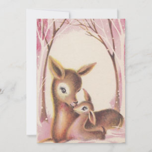 Christmas Mum and Baby Christmas Deer Holiday Card