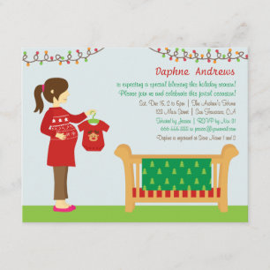 Christmas Mum Baby Shower Party Invitations