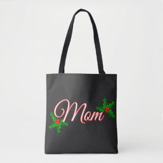 Christmas Mum Red Holly Berry Festive Gift for Mum Tote Bag
