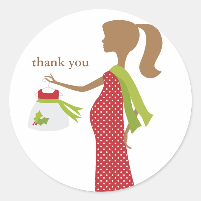 Christmas Mum To Be Baby Shower Classic Round Sticker (Front)