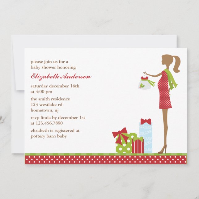 Christmas Mum To Be Baby Shower Invitation (Front)