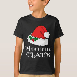 Christmas Mummy Claus Matching Pajama Santa Hat X- T-Shirt