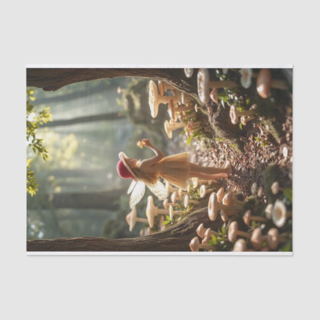 Christmas Mushroom Fairy Decoupage Tissue Paper (Front)