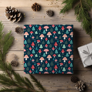 Christmas Mushroom Pattern Holiday Wrapping Paper
