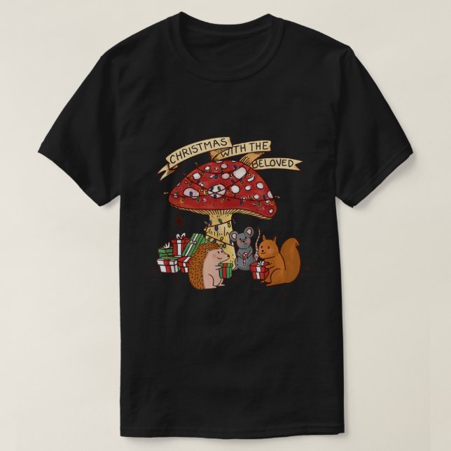 Christmas Mushroom Xmas Lighting Christmas with Th T-Shirt (Design Front)