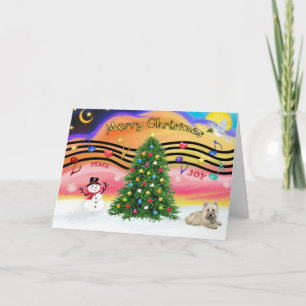 Christmas Music 2 - Cairn Terrier (lying down) Holiday Card