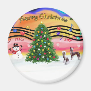 Christmas Music 2 - Chinese Crested (2 HL) Magnet