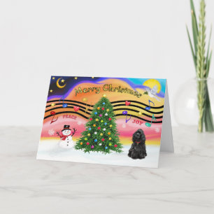 Christmas Music 2 - Cocker Spaniel (black) Holiday Card