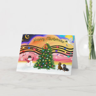 Christmas Music 2 - Dachshunds (two) Holiday Card