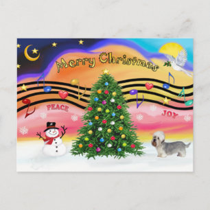Christmas Music 2 - Dandie Dinmont (pepper) Holiday Postcard