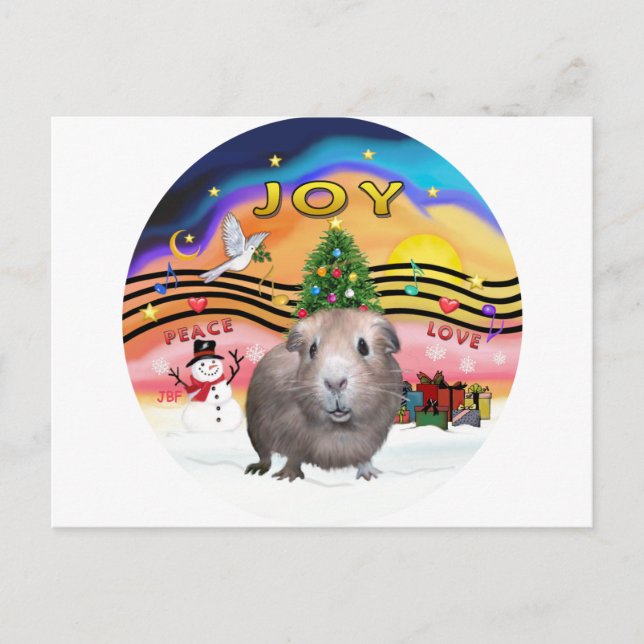 Christmas Music 2 - Guinea Pig 2 Holiday Postcard (Front)