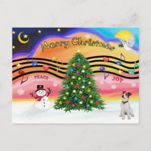 Christmas Music 2 - Jack Russell Terrier 1 Holiday Postcard